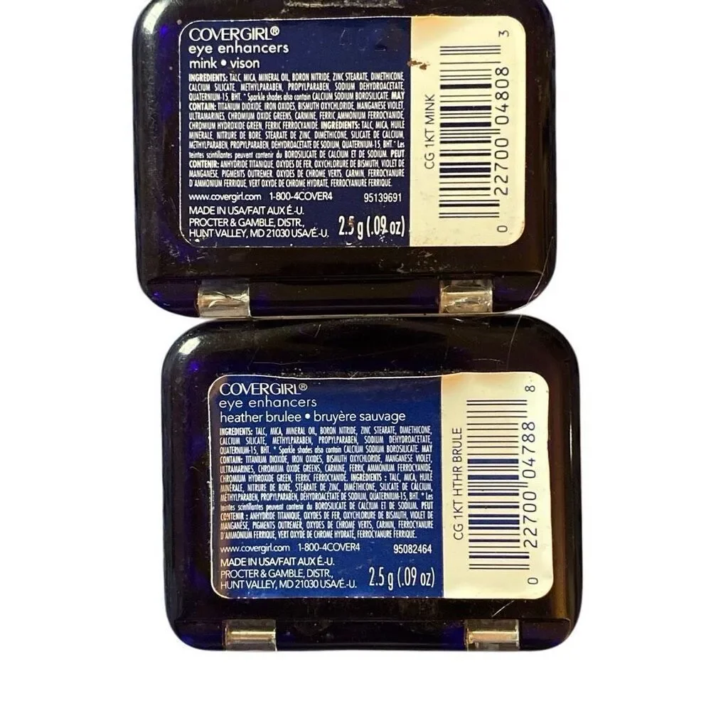 Vintage discontinued COVERGIRL eye enhancers mink & Heather Bruee READ